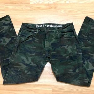 RAW X Camo Denim Moto Racers